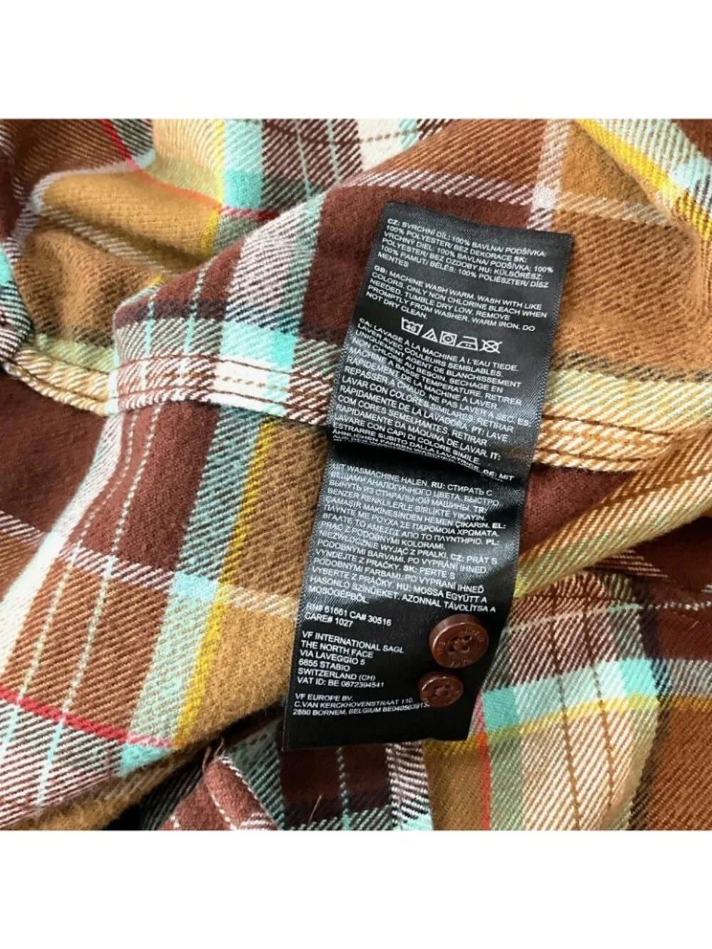 The North Face Arroyo Flannel Shirt Mens XL Brown Plaid Long Sleeve Outdoor